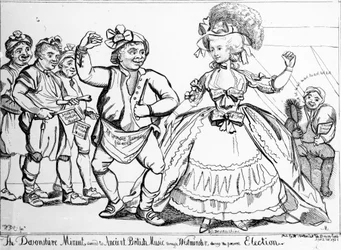 Le menuet du Devonshire, dansé sur de la musique britannique ancienne à Westminster pendant l